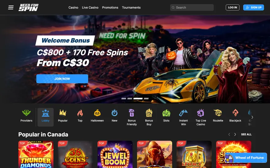 Need For Spin lobby